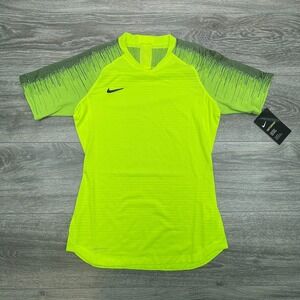 Nike Soccer Jersey Womens XS Neon Yellow Vaporknit Blank Training AQ2727-702